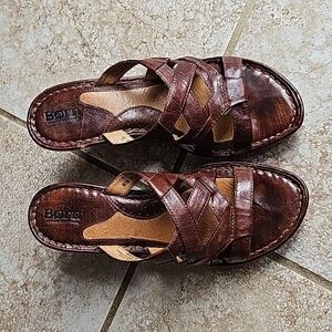 Born Women's Dark Brown Leather Wedges